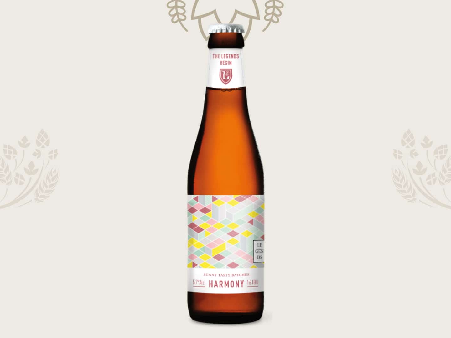 Fles van 33 cl - blond bier Brand Legends - Harmony - Zomer bier - Brouwerij des Légendes - Brasserie des Légendes - 5.7% vol alcohol - à Aat