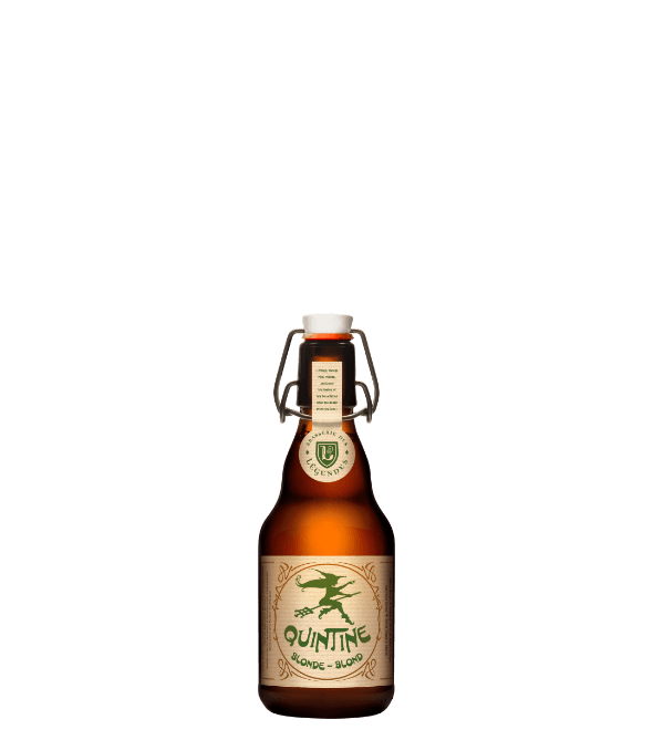 Bouteille de 33 cl - Quintine Blonde - 8% volume d'alcool - bière belge - Ellezelles - Pays des Collines - Brasserie Quintine - Brasserie des Légendes.