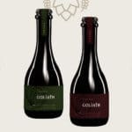 Beeld van 2 flessen 33 cl- tijdelijke bieren - Blond Goliath- gefermenteerd in vaten - Chardonnay en Pinot Noir - Brouwerij des Légendes -