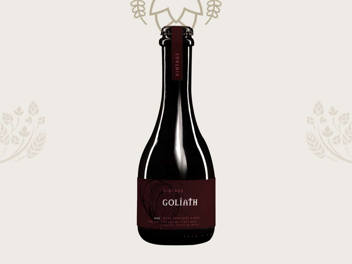 Bouteille - bière éphémère - bière Goliath barriquée dans des fûts qui ont contenu du Pinot Noir - 33 cl