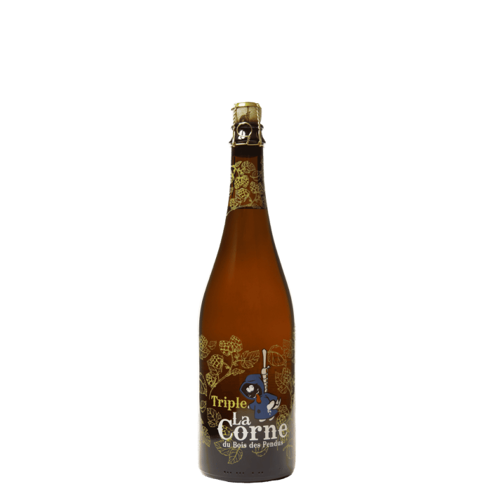 Bottle 75 cl - Corne Triple - Blond beer - 10 % .- Brand La Corne du Bois des Pendus.
